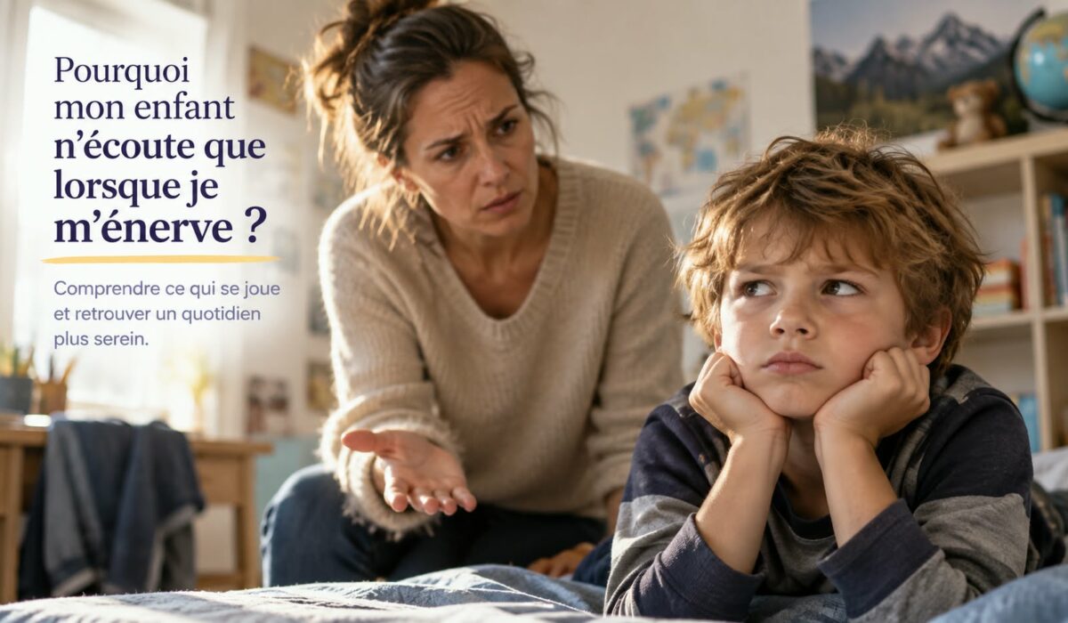 Mère donnant une consigne à son enfant qui ne réagit pas